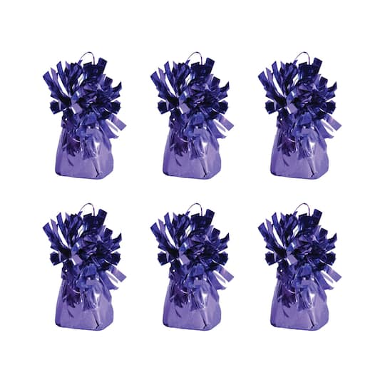 Beistle 6oz. Lavender Purple Metallic Wrapped Balloon Weights, 6ct.